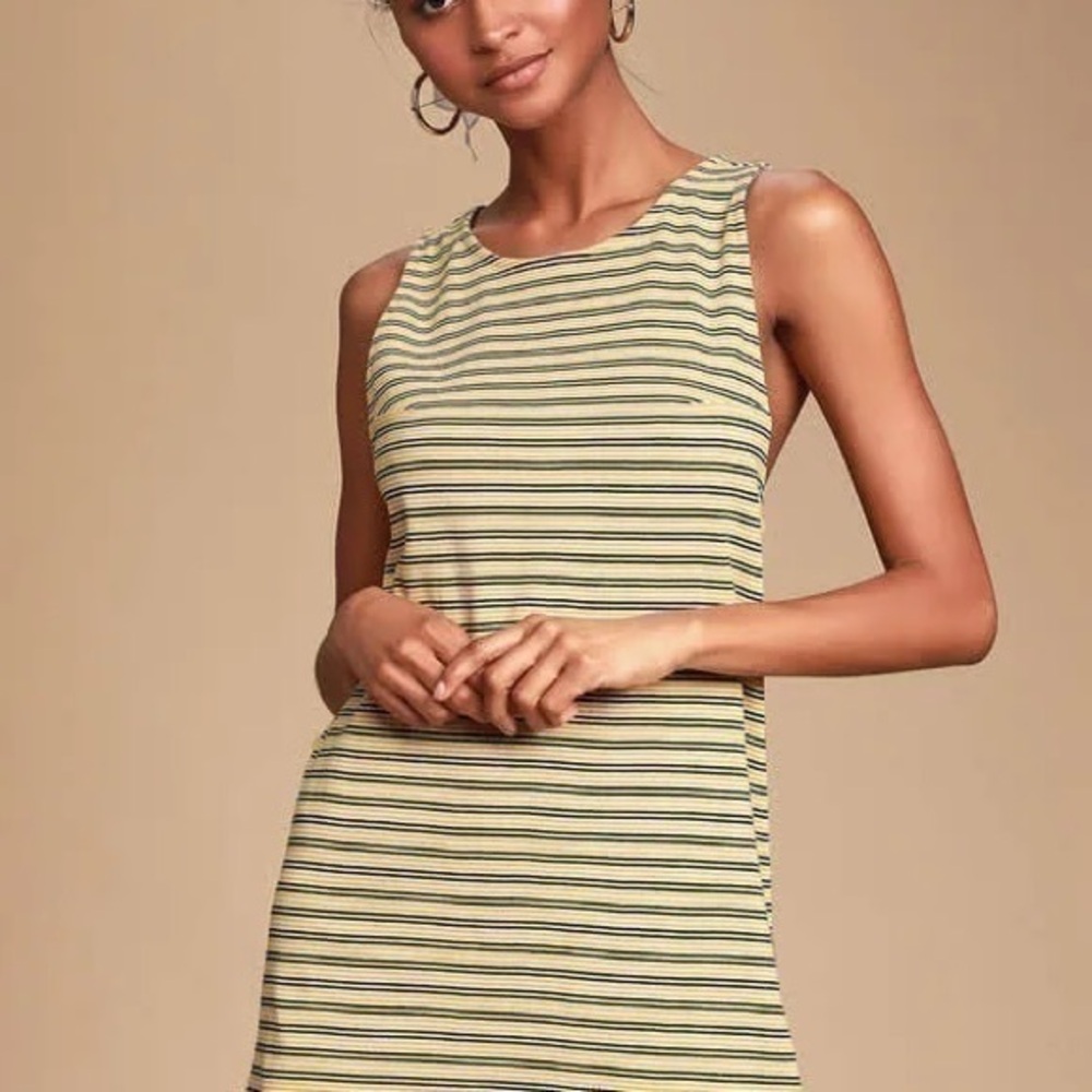 RVCA || NWT On the Fence Shift Dress {Yellow, Black, & White}